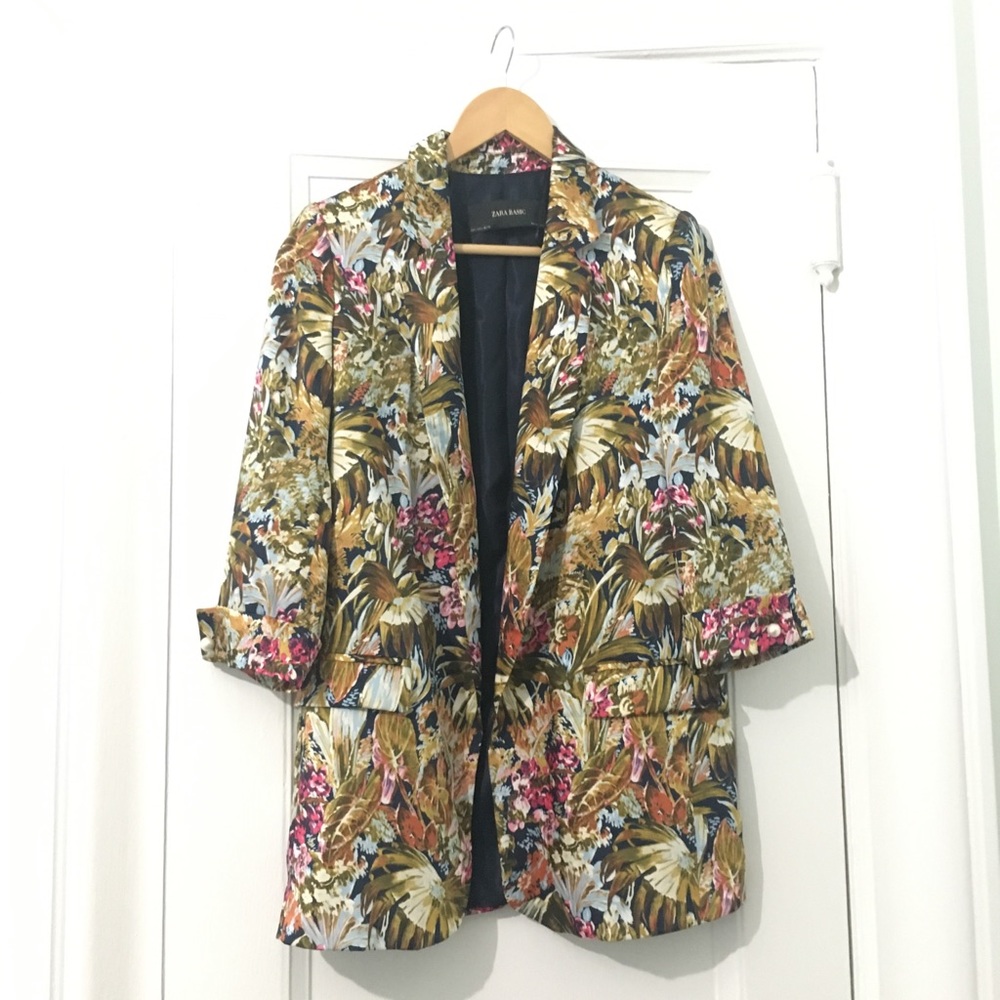Zara floral blazer